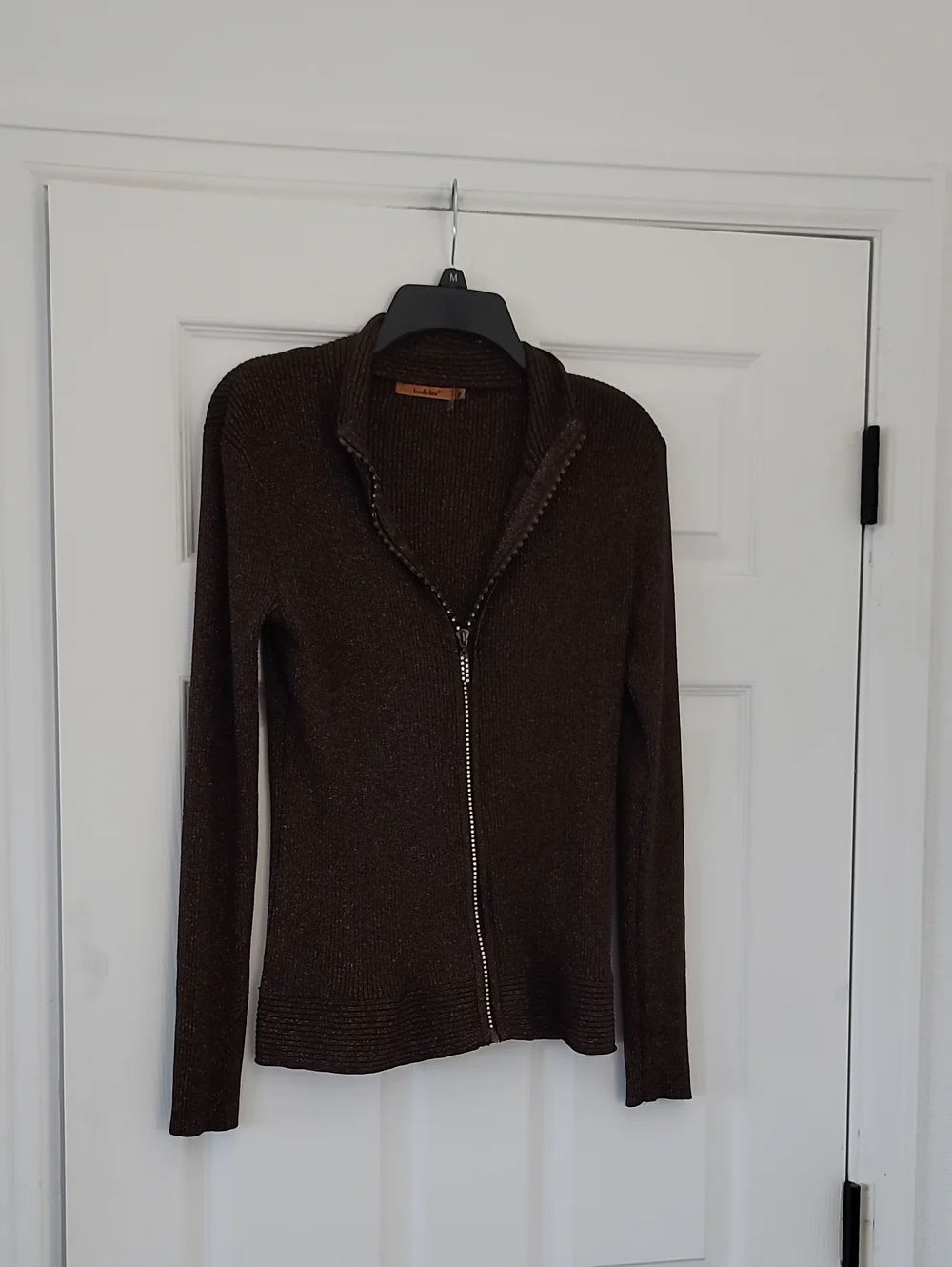 Belldini Chocolate Brown Zip-Up Cardigan